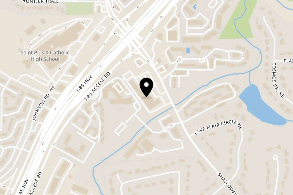 Map showing the location of Machete Grill Taco Factory on 2566 Shallowford Rd in Atlanta